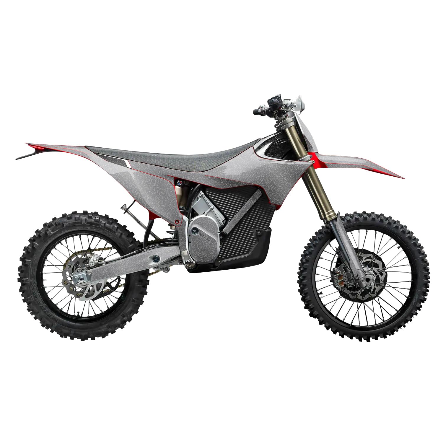 Glossy Glitter Stark Varg MX 2023-2025 Graphics Kit Wrap - Solid Gray - Varg MX Skin - Premium 3M Vinyl Protective Wrap Decal Cover - Easy to Apply | Crafted in The USA by MightySkins
