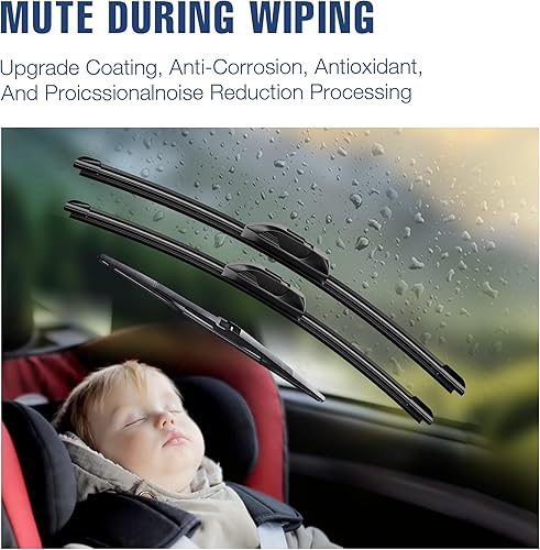 Miniatura 59 de 28"+20" Limpiaparabrisas frontales para Toyota Sienna 2020 2019 2018 2017 2016 2015 2014 2013 2012 2011 2010 (Juego de 2) Adaptador de gancho J/U