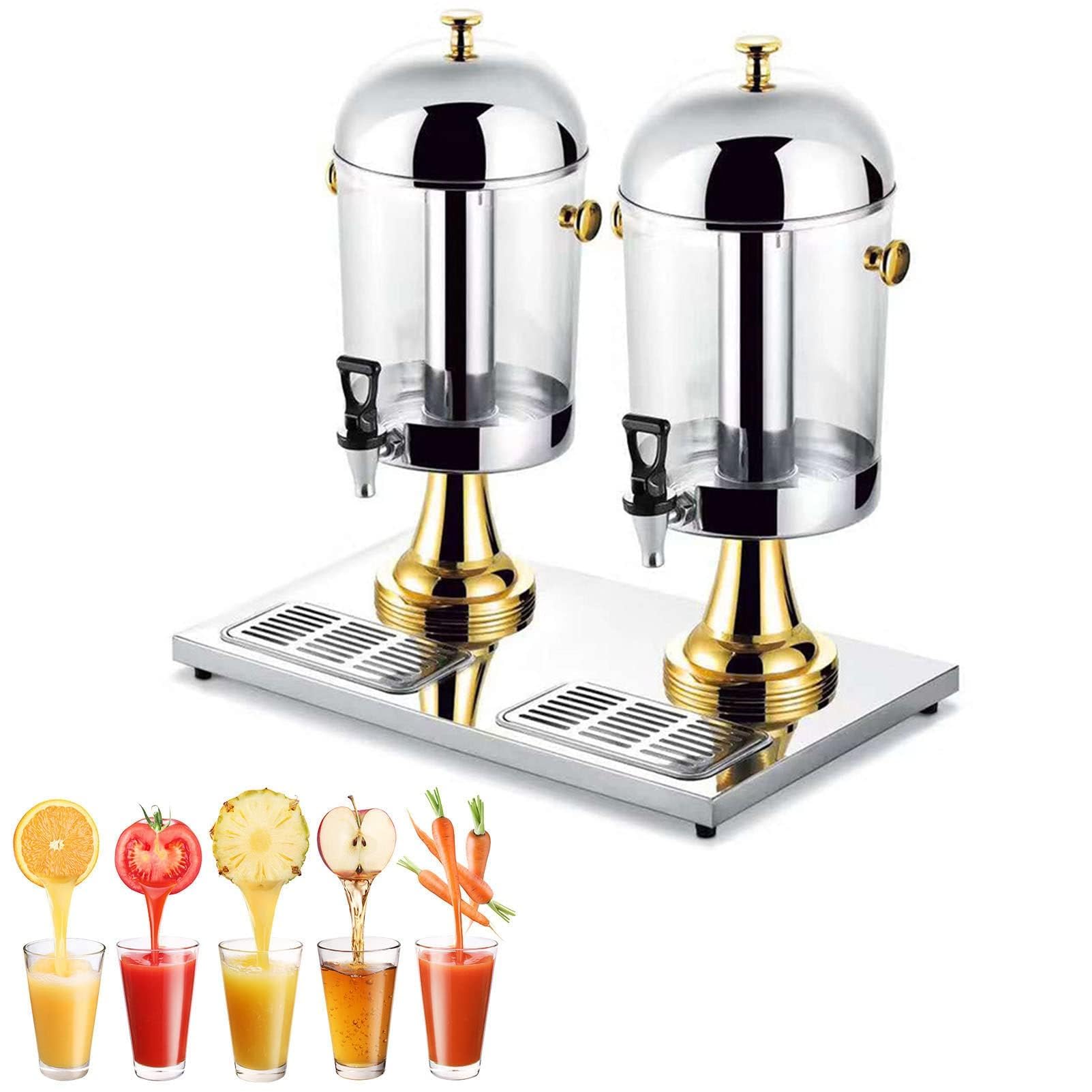 ASerZenith Commercial Drink Dispenser, 16L/24L Large Juice Dispenser With Ice Container, Stainless Steel Beverage Dispenser For Parties, Coffee Bar, Buffet, Restaurant, Hotel(Gold-16L)