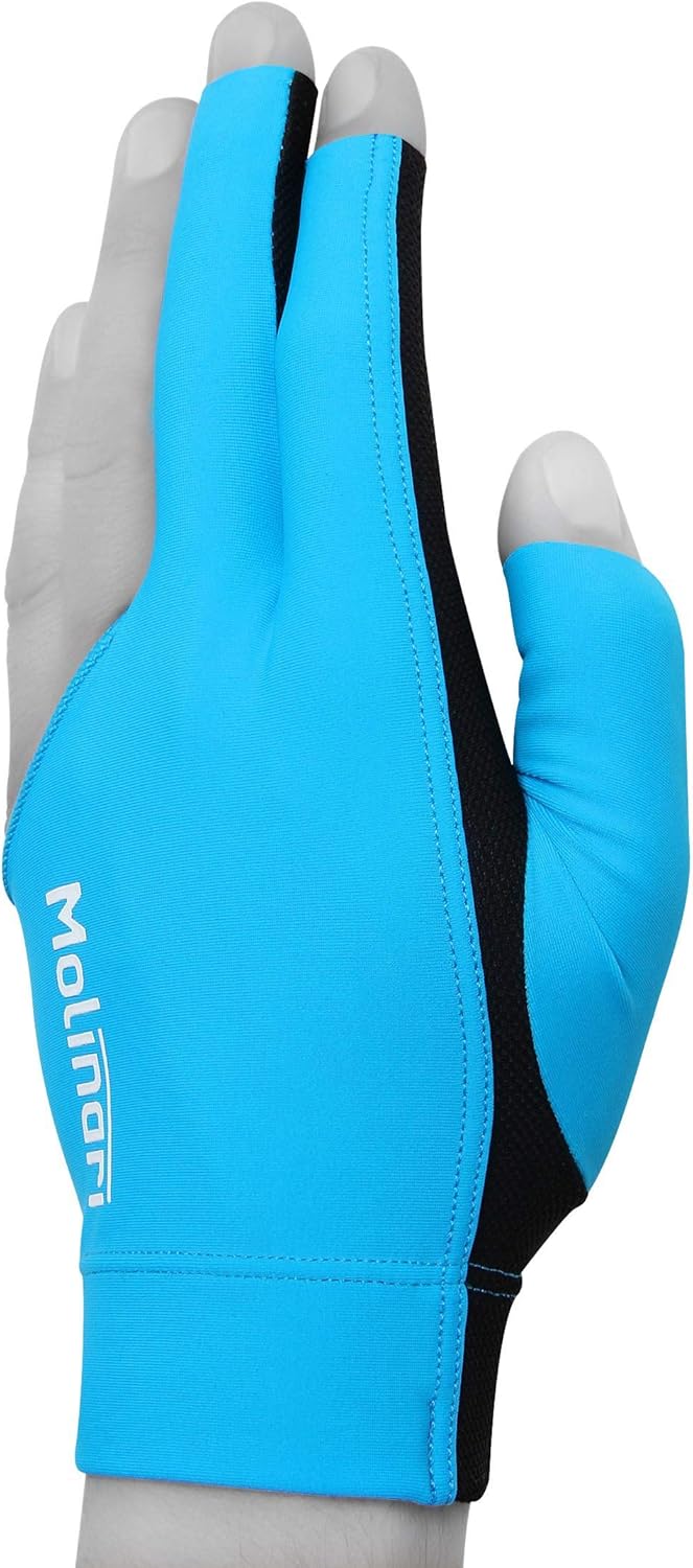 Molinari Billiard Glove - for Left Hand (Cyan, Regular (One Size fits Most)) : Sports & Outdoors