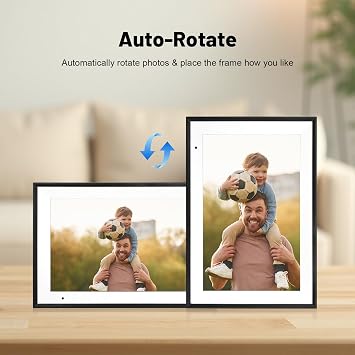 AEEZO Digital Photo Frame WLAN 10.1 Inch, 1280x800 IPS Touchscreen WiFi Electronic Photo Frame, Automatic Rotation Digital Picture Frame, Easy Setup, Share Photos or Videos Everywhere (White)