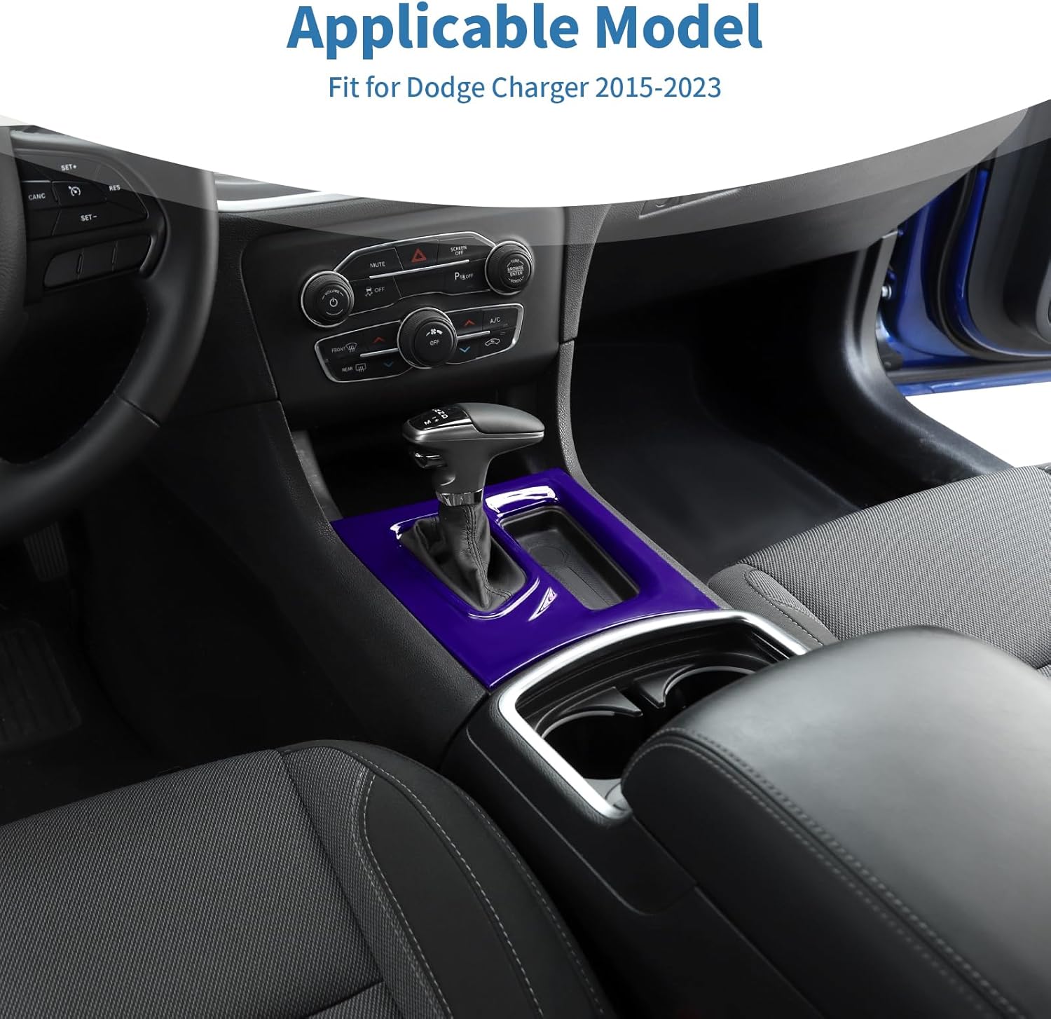 for Charger Gear Shift Panel Cover Trim Fit for Dodge Charger 2015-2023 Purple Interior Accessories 1pc