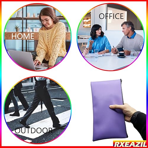 Miniatura 5 de RXEAZIL Paquete de 2 bolsas de dinero para efectivo, 11 x 6 pulgadas de seguridad duradera para depósitos bancarios, monedas, bolsa organizadora