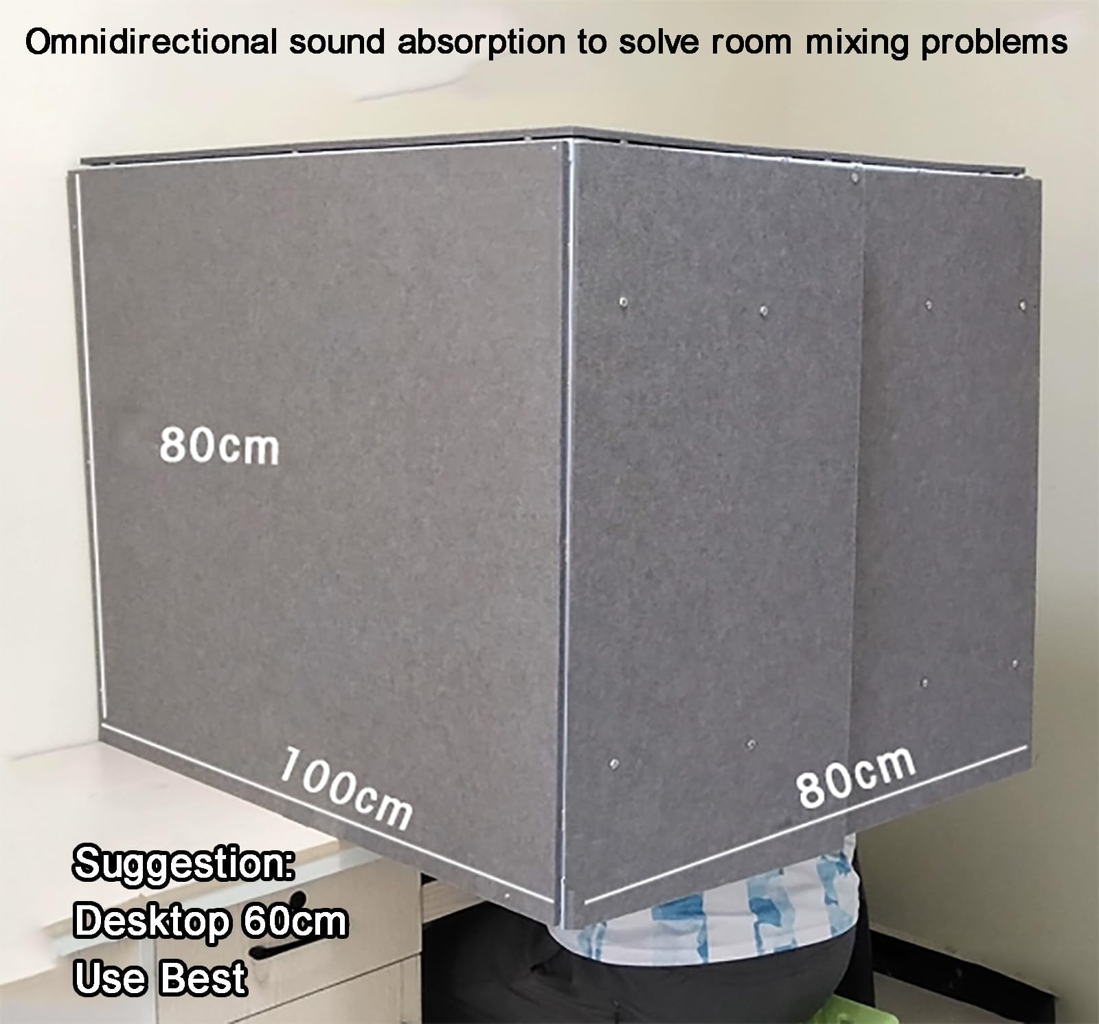 Cabina Vocal Portátil, Cabina De Estudio En Casa, Cubierta Insonorizada De Escritorio, Escudo Absorbente De Sonido, Diseño Completamente Cerrado Para Apertura De Puertas, Para Grabación De Música En C