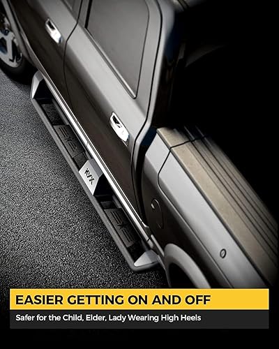 Miniatura 5 de KYX - Estribos para Dodge Ram 1500 Crew Cab, escalones laterales resistentes para Dodge Ram 2019, 2020, 2021, 2022 Crew Cab, escalones laterales de