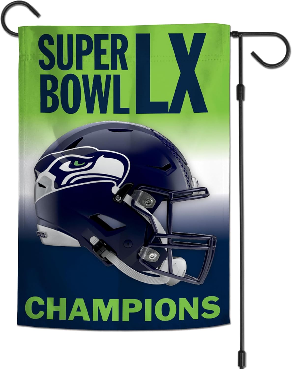 WinCraft Seattle Seahawks Super Bowl LX Champions Double-Sided 12" x 18" Garden Flag - Image 2
