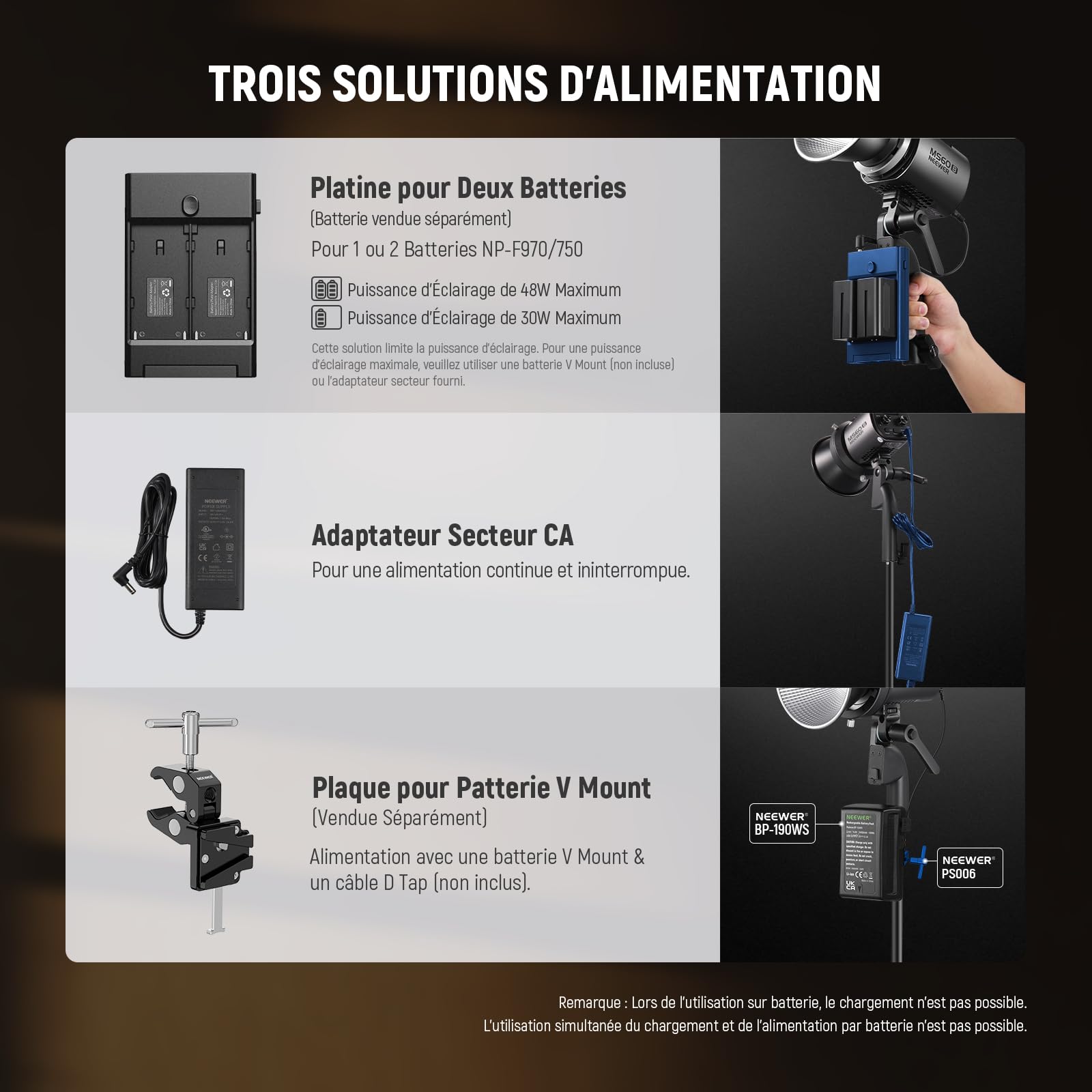 NEEWER MS60B 65W COB Video Light Kit avec 2.4G/Application Contrôle à Distance, Bicolore Éclairage Continue LED, Monture Bowens Lumière Photo Studio