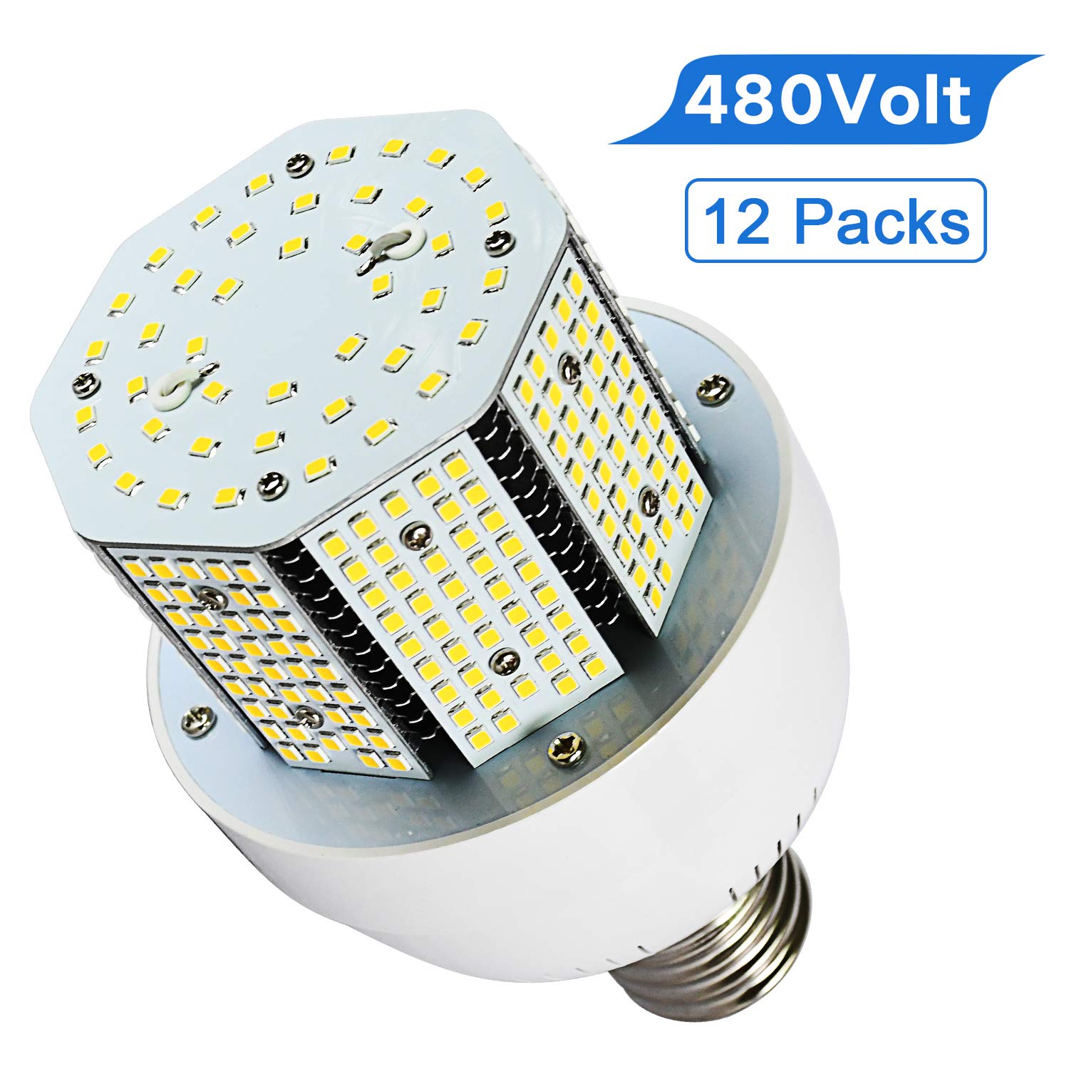 12pcs 85W 480Volt LED Corn Light Bulb E39 Cob Corn Light 3000K Daylight Garage Light for High Bay — view 9