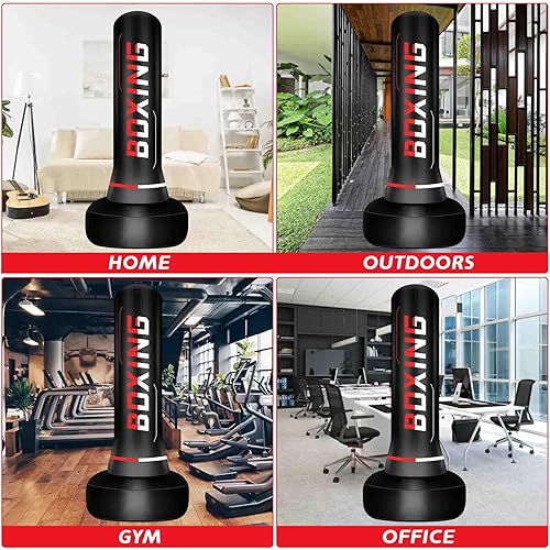 Miniatura 9 de Freestanding Punching Bag for Adult Teens, 70" Heavy Punching Bag with Boxing Gloves and Electric Air Pump for Beginners Kickboxing Training MMA
