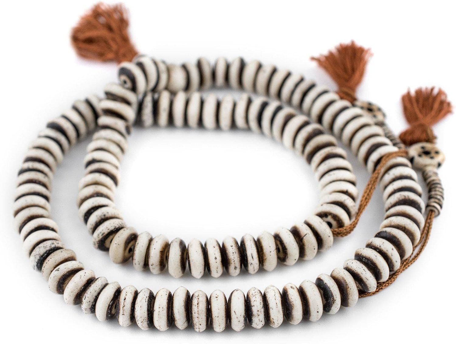 The Bead Chest Grey Bone Mala Disk Beads (12mm)