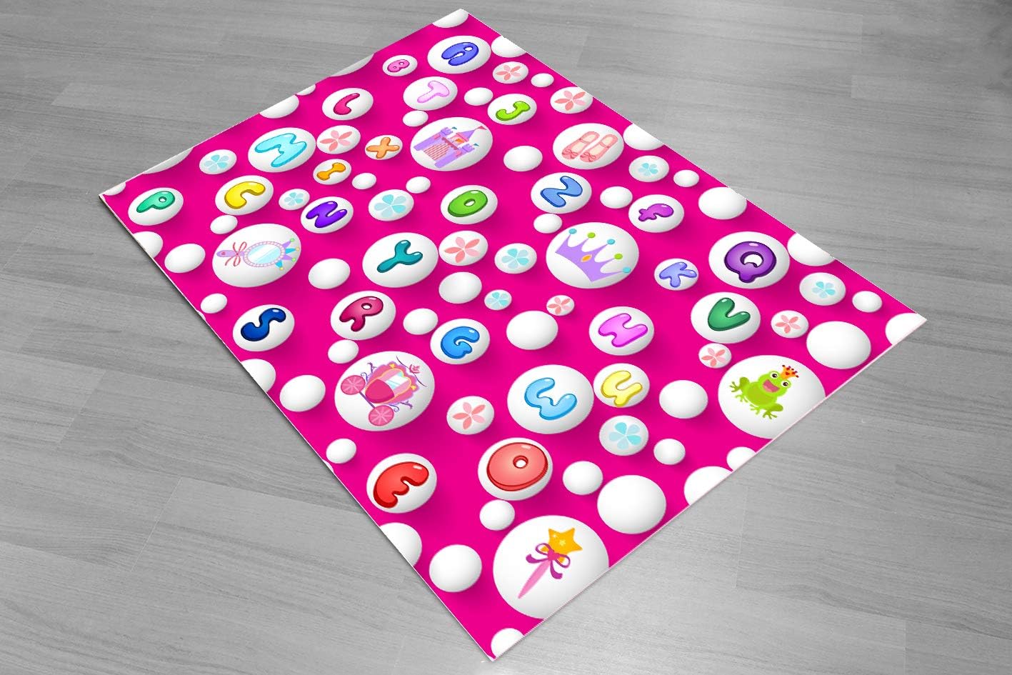 Else Pink White Fairy Girls Hearts Girl 3D Print Non Slip Microfiber Children Kids Room Decorative Area Rug Kids Mat