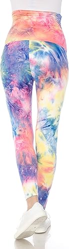 Miniatura 3 de Leggings Depot Women's Tie Dye Printed Maternity Tights Pregnancy Over The Belly Yoga Leggings
