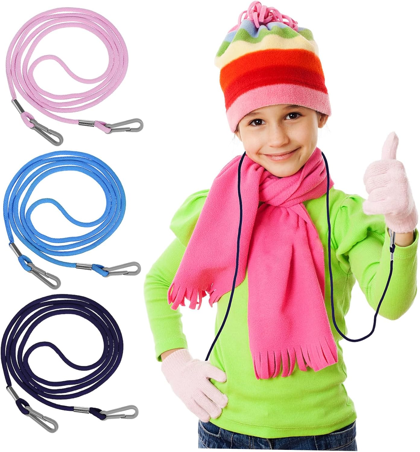 6pcs Boys and Girls's Glove Lanyards Mitten Clips Lost Glove Straps Boy Girl Suspenders