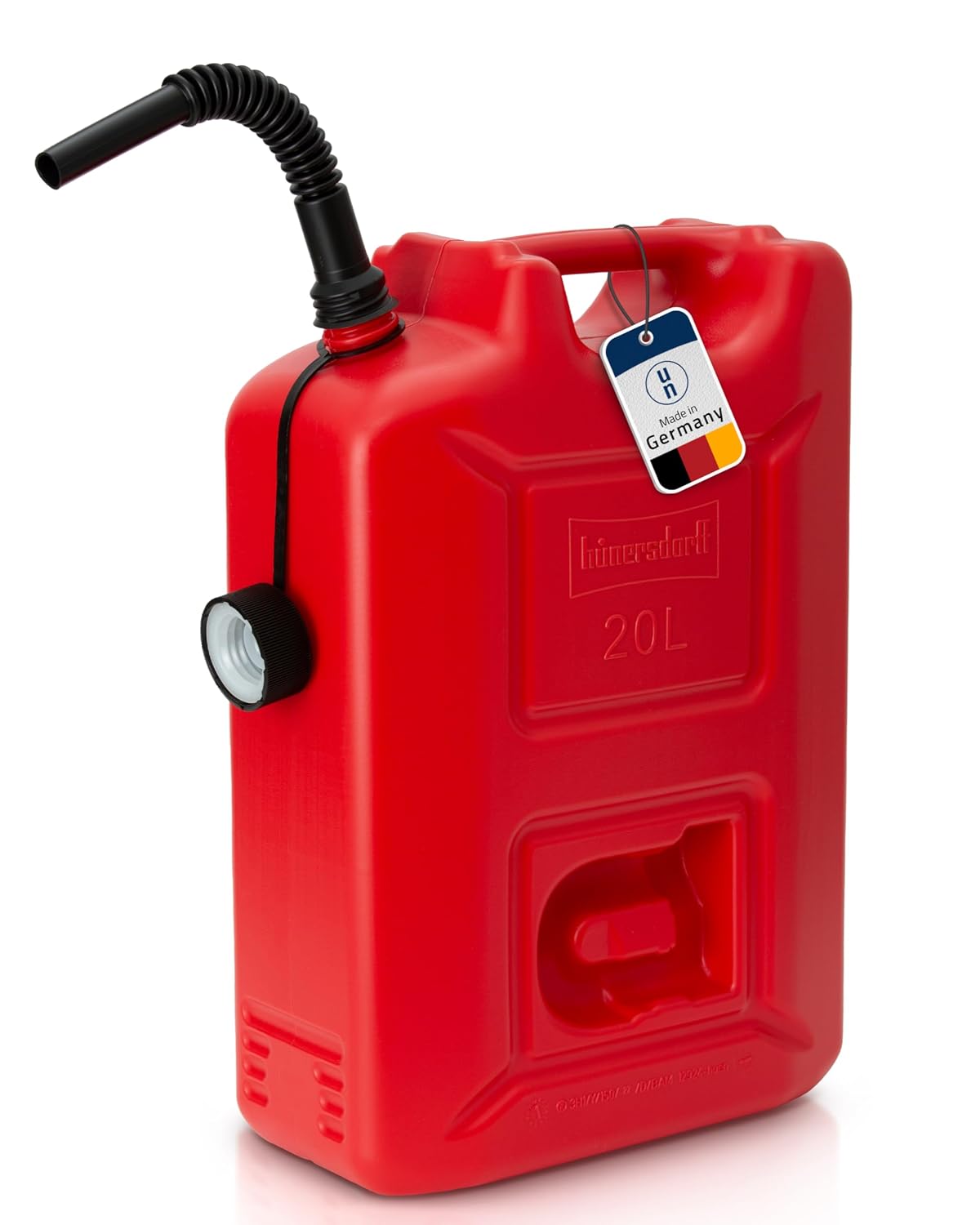 hünersdorff 802060 Kraftstoff-Kanister PROFI 20l für Benzin, Diesel und andere Gefahrgüter, UN-Zulassung, made in Germany, TÜV-geprüfter Produktion, rot – Bild 9