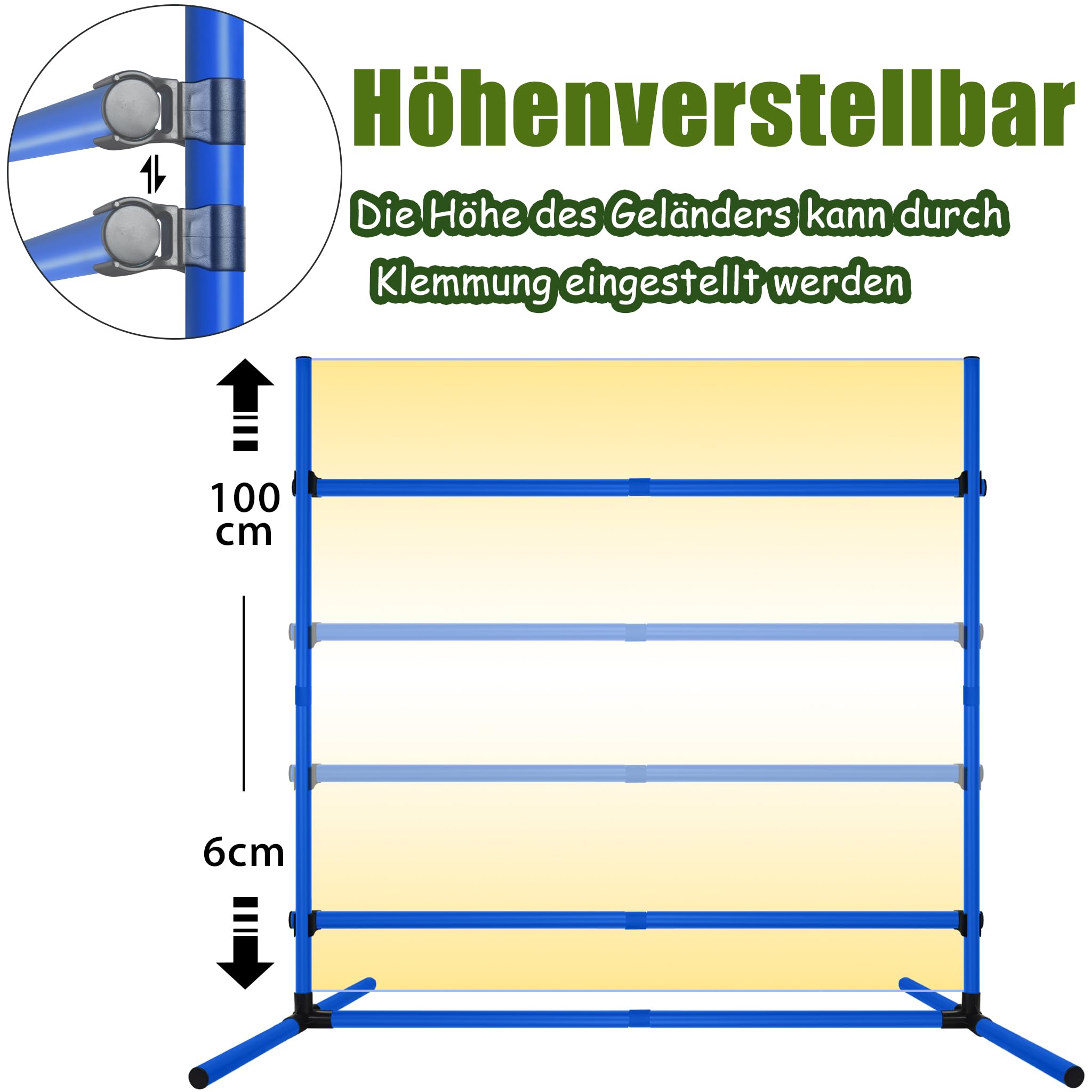Blau 4X Hürden für Hunde Agility-Ausrüstung Slalom Stangen Höhenverstellbar Slalom Training Trainingsset Trainingsstangen Sprungstangen-Set 104x70x101cm