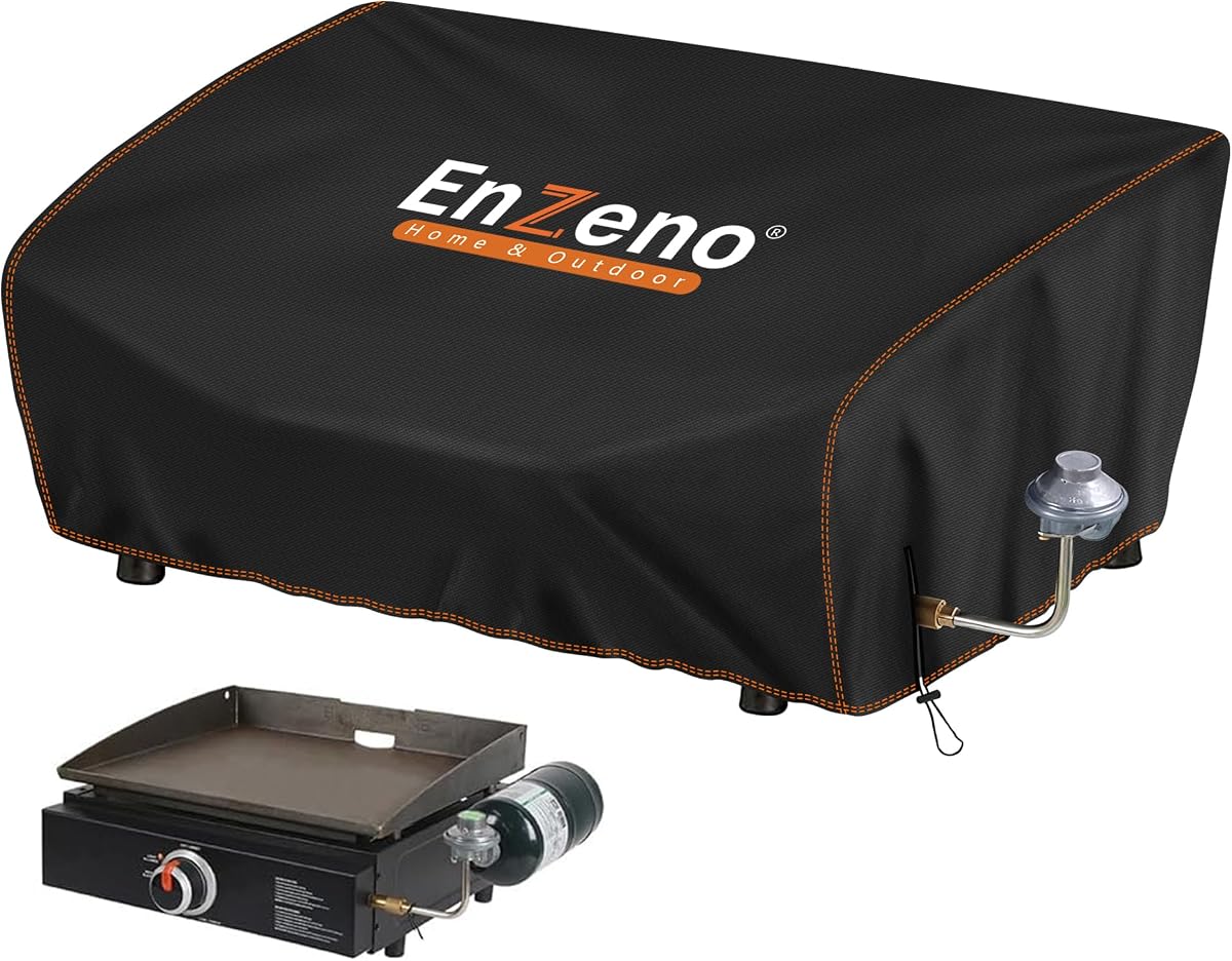 Enzeno Griddle Cover for Blackstone 17 inch Tabletop Griddle with Hood,Grill Cover for Blackstone Adventure Ready and More Mini Camping Tabletop Griddle Waterproof Dustproof Windproof