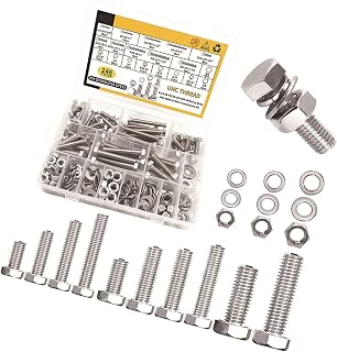 246PCS Bolts Nut Washers in Organized Storage Box | Carbon Steel Combination Assembly Set for Home Improvement Projects, Tool Organization, Efficient Maintenance Tasks