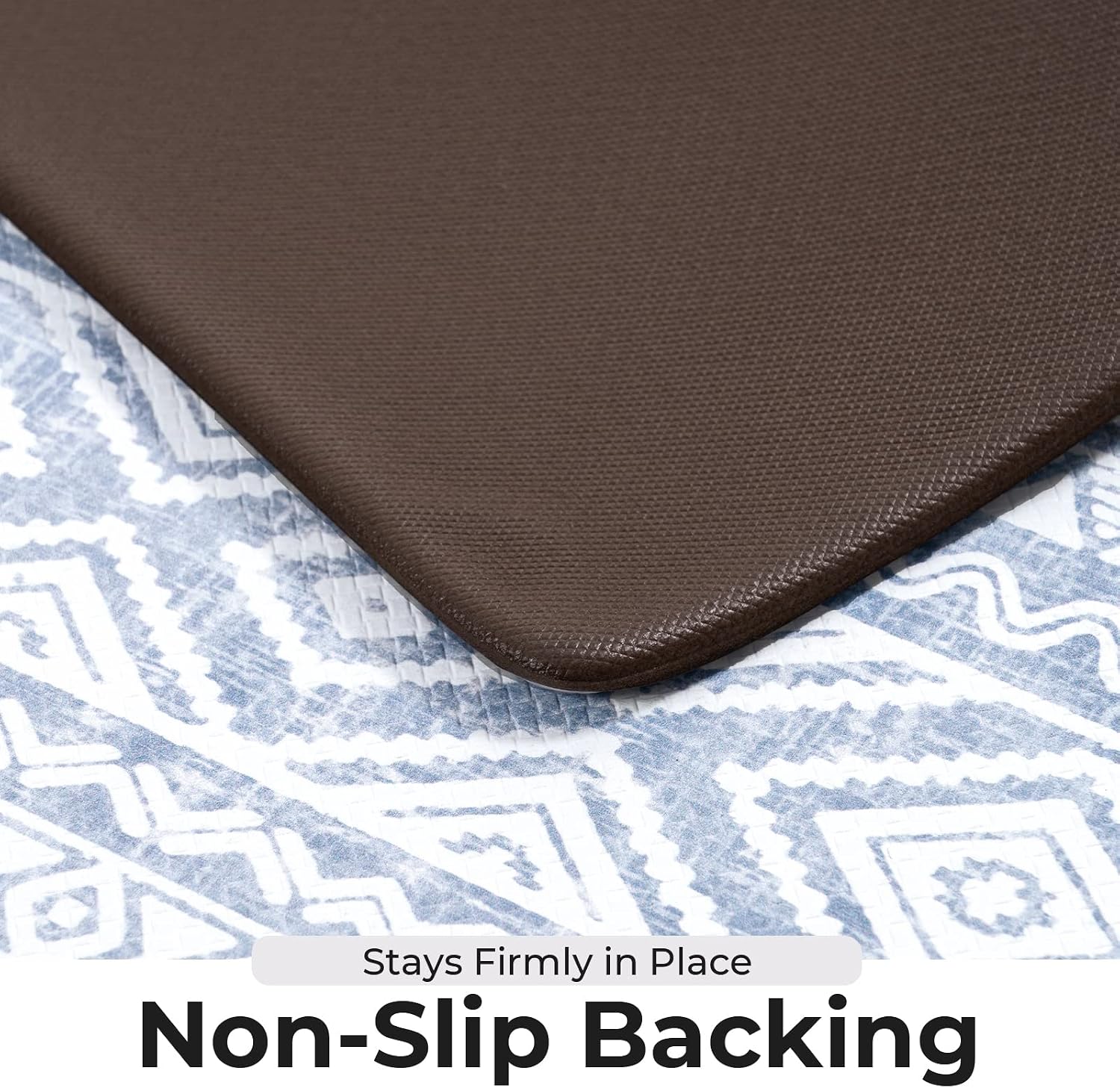 FRESHMINT Anti Fatigue Kitchen Mats for Floor 2 Piece Set, Waterproof & Non-Skid Boho Kitchen Rugs, Cushioned Kitchen Mat for Standing Washable Comfort Desk Kitchen Runners, 17x30+17x47