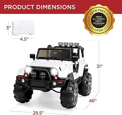 Vista 155 de Best Choice Products - Camión de 12 V con control remoto para montar, Rosado