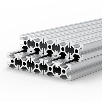 THCMAG Aluminum Extrusion T Slot 2020 10PCS Silver European Standard 1000mm39.4 Anodized Linear Rail for 3D Printer Laser Engraving Machine CNC Workbench DIY