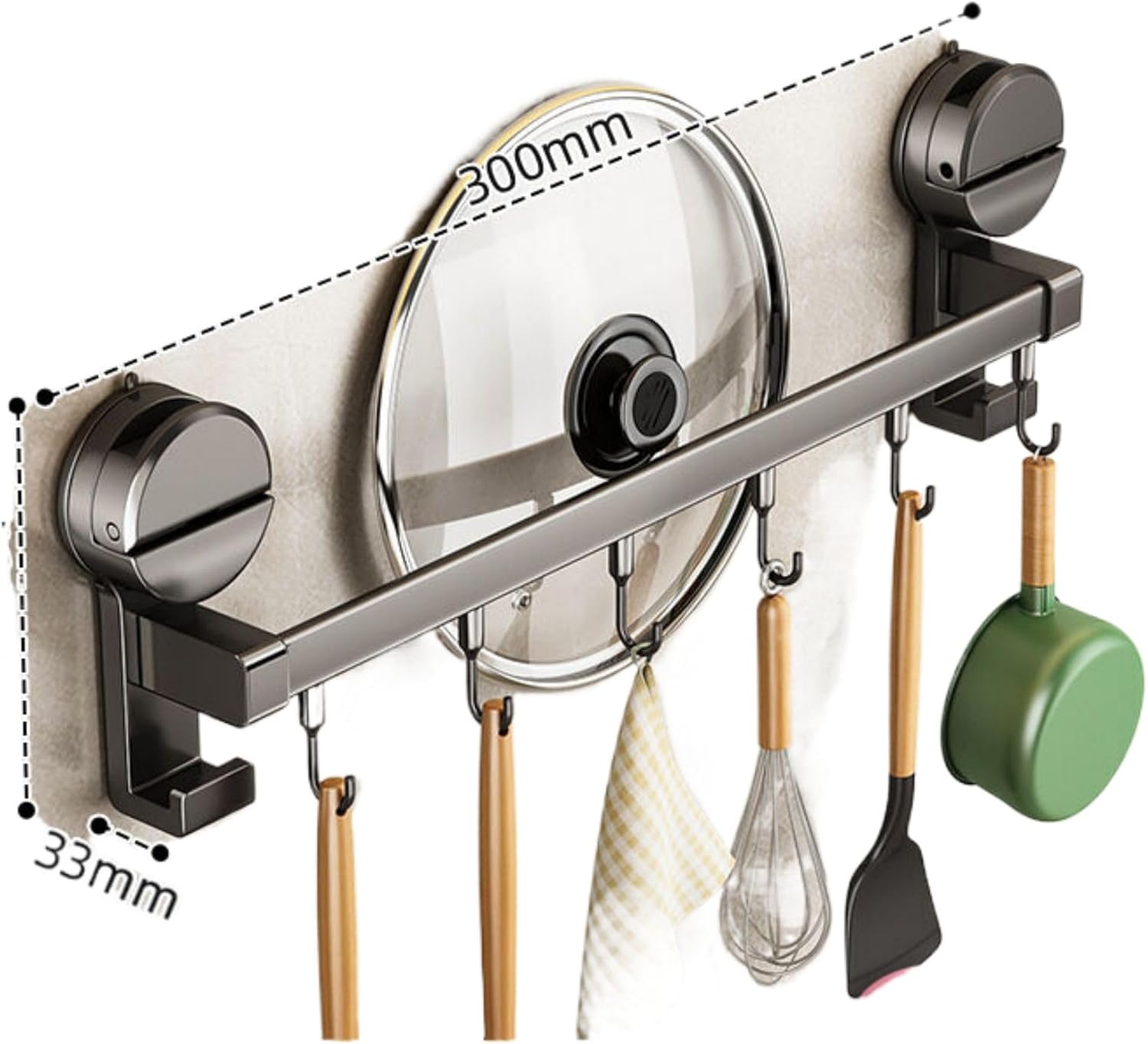 厨房 Kitchen Gadgets, Cook Accessories 吸盘置物架 Sink Organizers and Storage 挂钩挂杆挂墙刀架厨具收纳架铲子 Spoons for Cooking Frying Spatulas,挂架锅盖架子 KCookware Accessories - 191