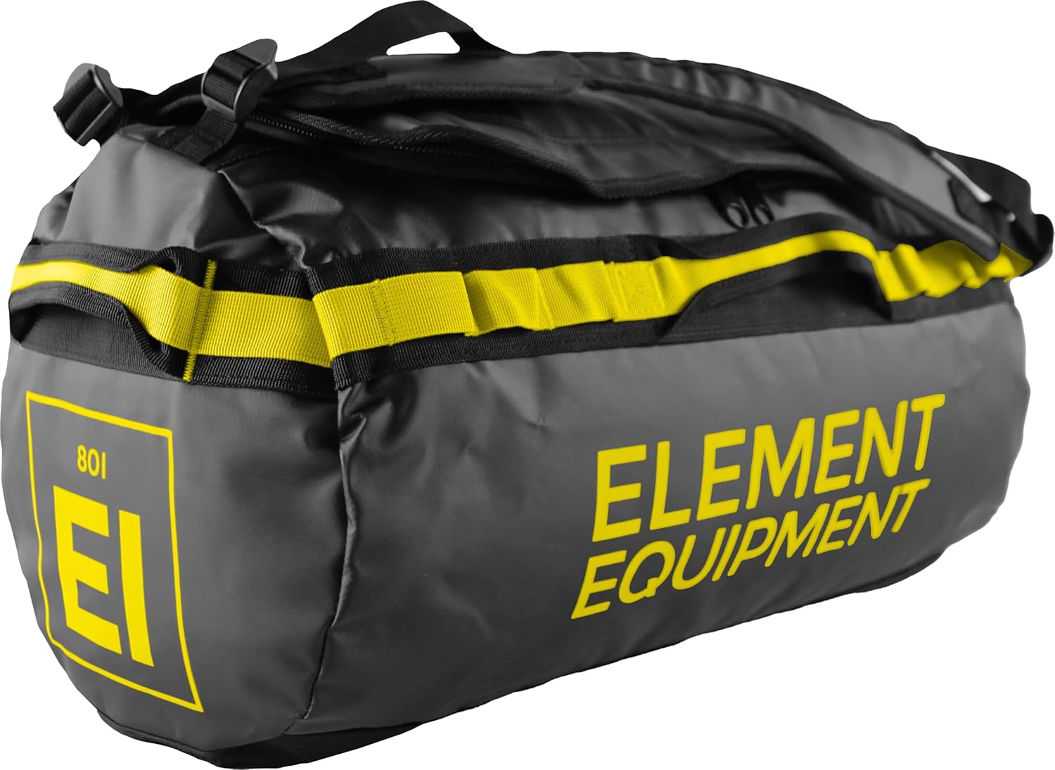 Element Equipment Trailhead Duffel Bag Shoulder Straps Waterproof Black/Yellow Small