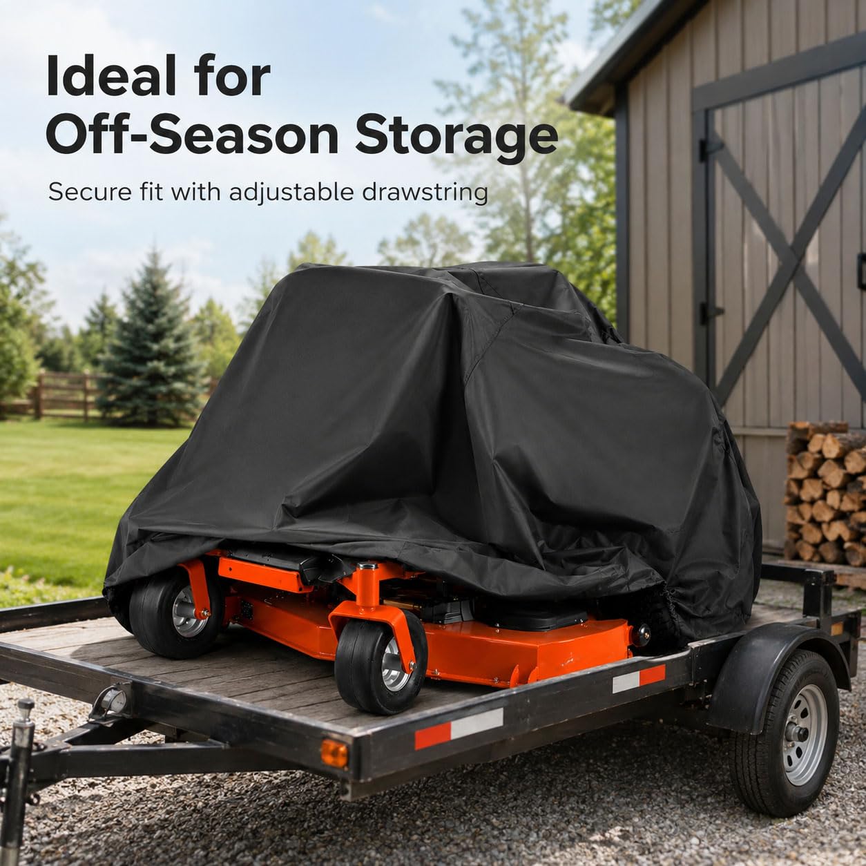Cubierta Cortacésped de Giro Cero para Cub Cadet Tank L54 2014-2024 | Funda Cortacésped Tractor Zero Turn | Oxford 210D Impermeable UV Exterior | con Cordón Ajustable y Bolsa de Almacenamiento