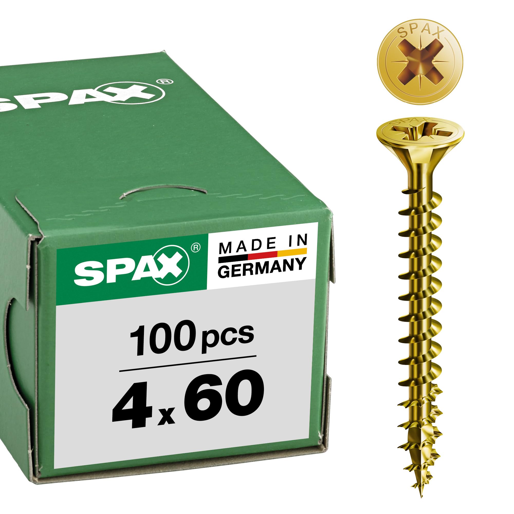 Spax Countersunk Pozi Screw 4X60mm Per Box (100) from B&Q