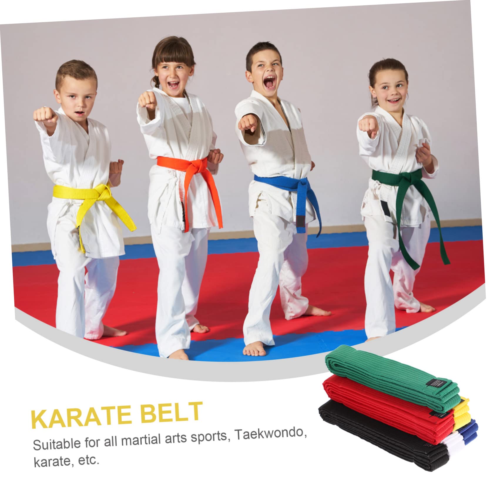 Happyyami 6 Pezzi Cinture da Karate in Cotone, Leggere e Comode, Facili da Pulire, per Allenamento di Arti Marziali e Taekwondo