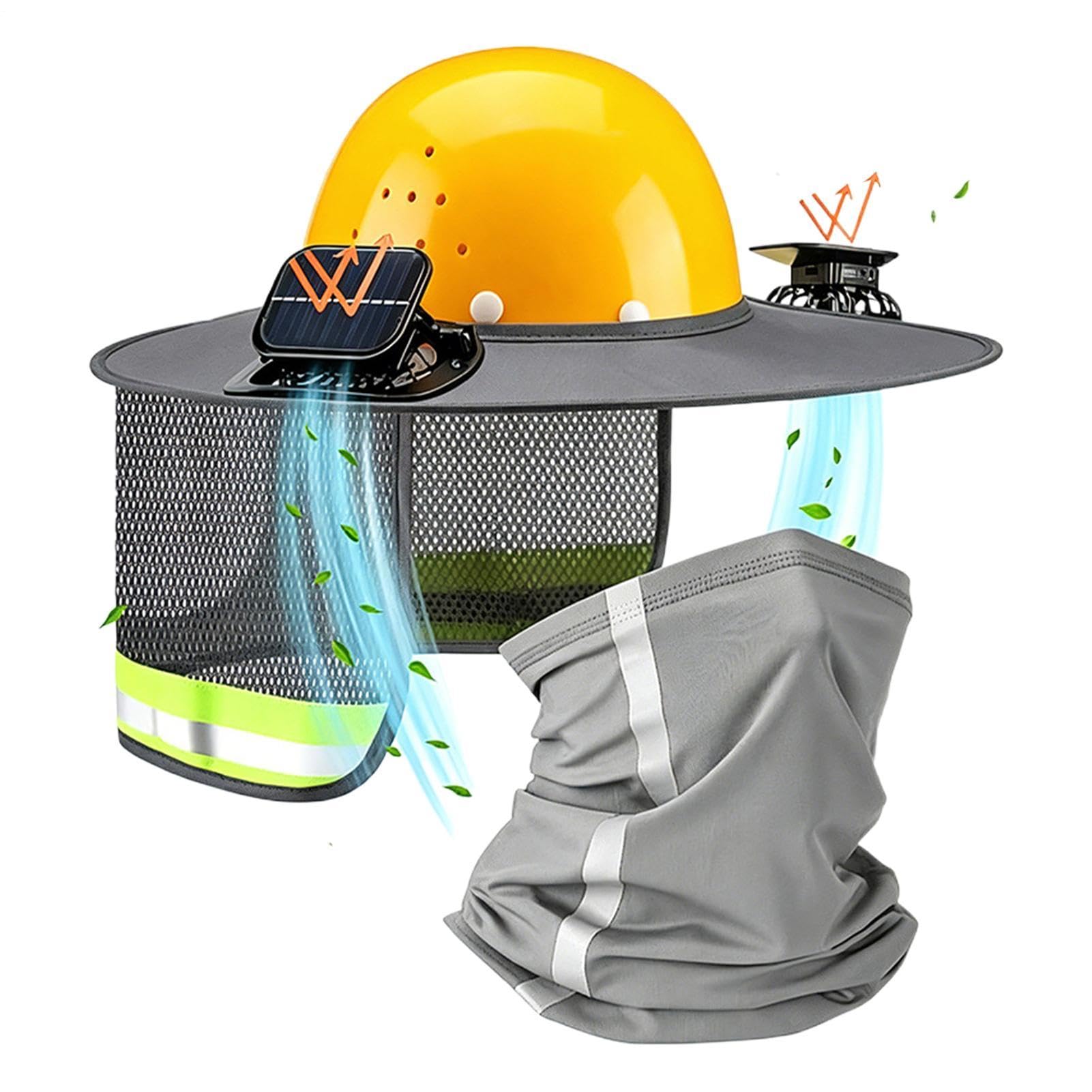 Cache-cou respirant avec visière rigide et ventilateur solaire