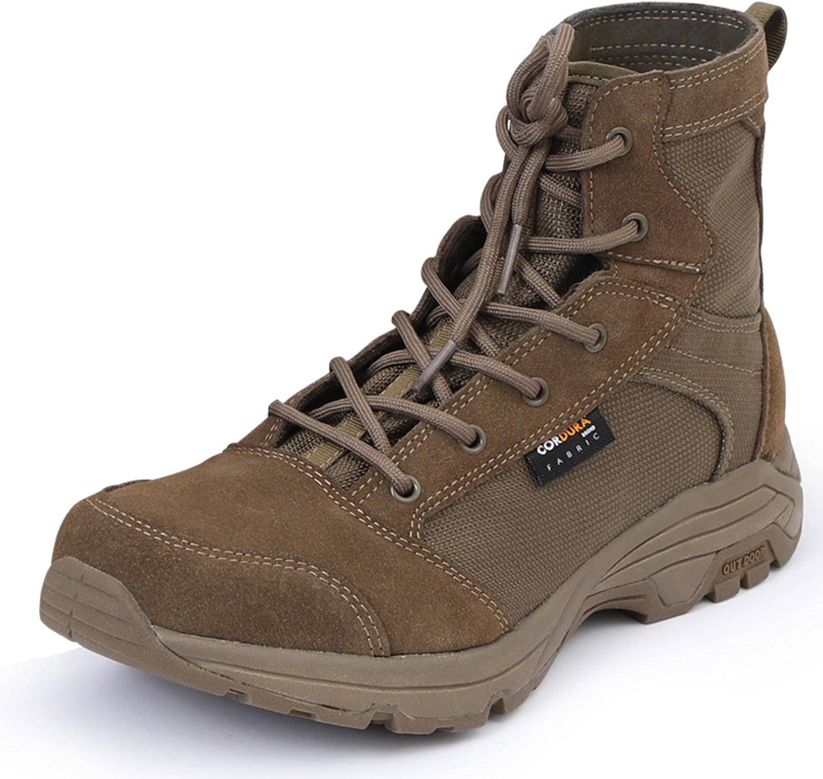 Outdoor Desert Boots Combat Boots Sports Training Shoes Men's Wear-resistant Tactical Boots Non-slip Mid-cut Black Sports Flying Boots