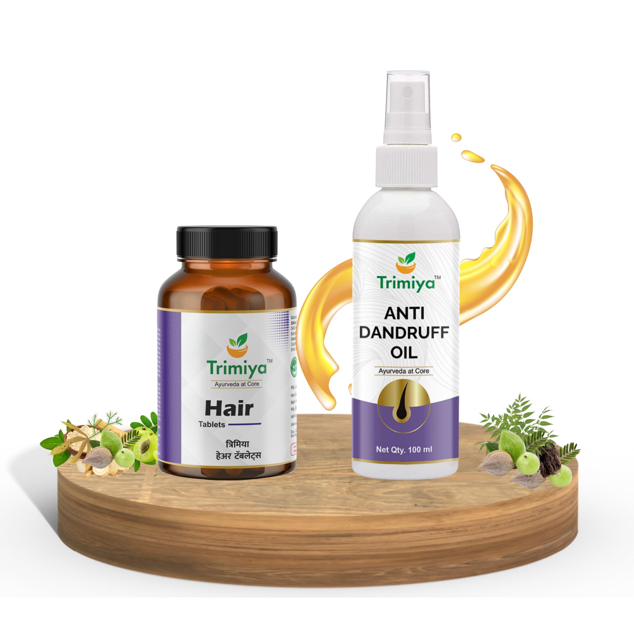 Ayurvedic Anti Dandruff Hair Oil & Hair Growth Tablets Synergy Kit – Intensive Flake Control & Hair Fall Therapy Combo (100ml Scalp Treatment Oil & 60 Nutrition Supplement Tablets)-image-36