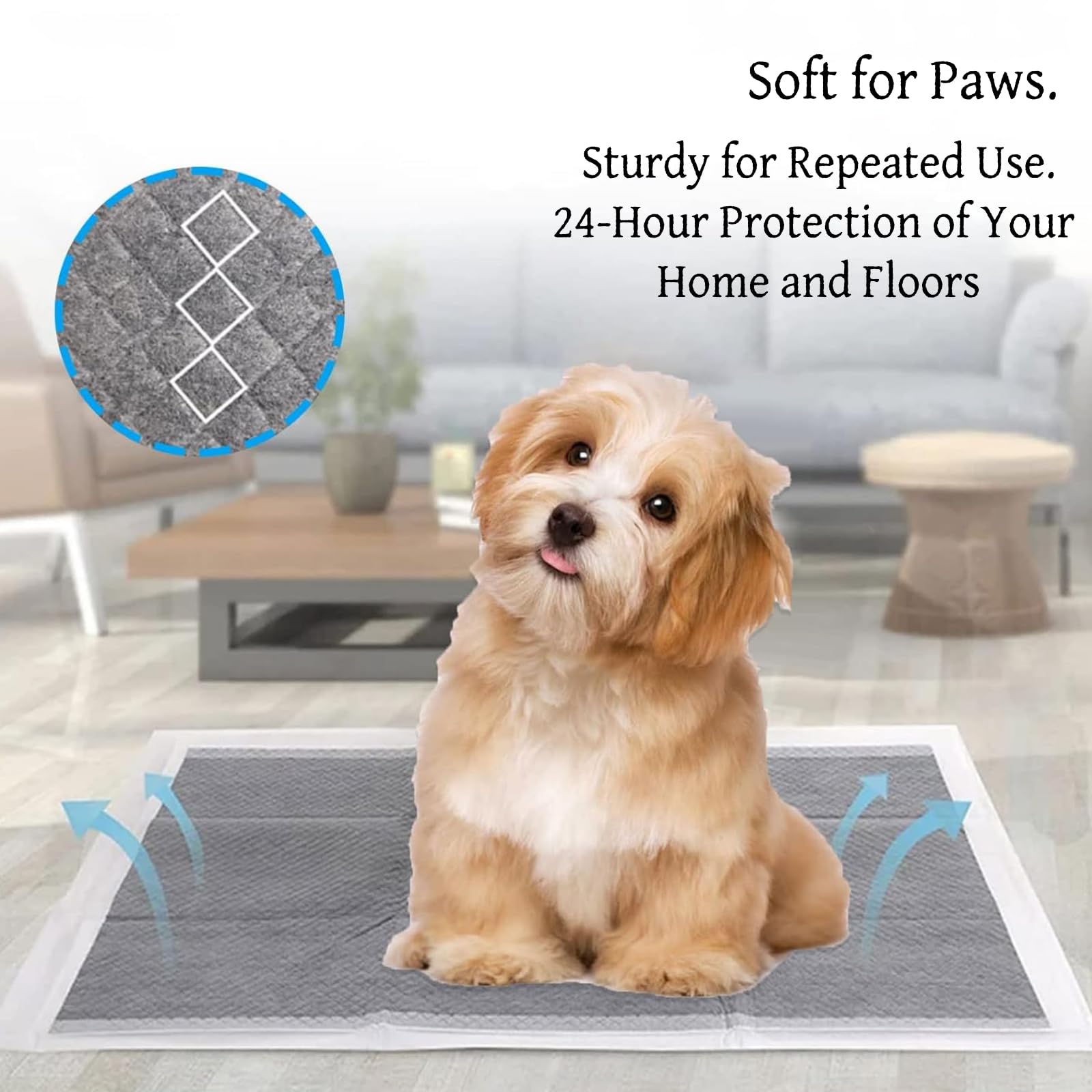 Lot De 50 Tapis D'entraînement Pour Chiots/chats - 60x60 Cm, 5 Couches Anti-fuite, Super Absorbant