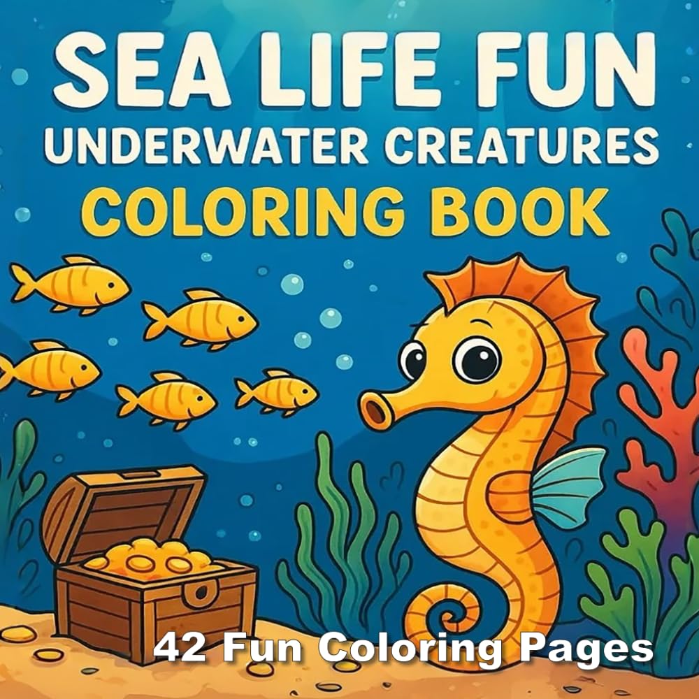 Sea Life Fun: Underwater Creatures: Coloring Book