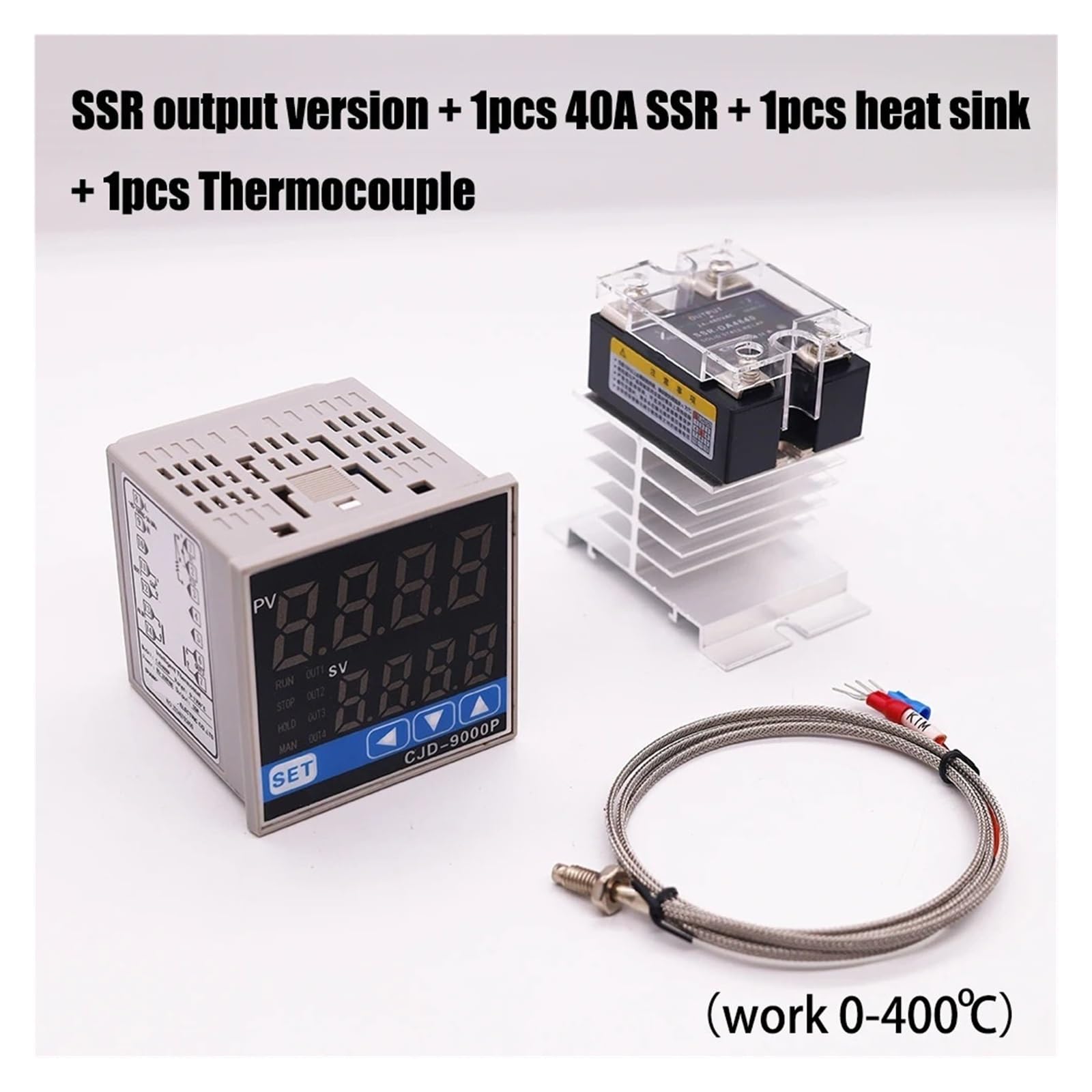 Regulator temperatury Programowalny termostat krzywej temperatury dla 20-okresowego piekarnika 2 w 1 Kontroler PID i temperatury i timera(Add SSR and Sensor)