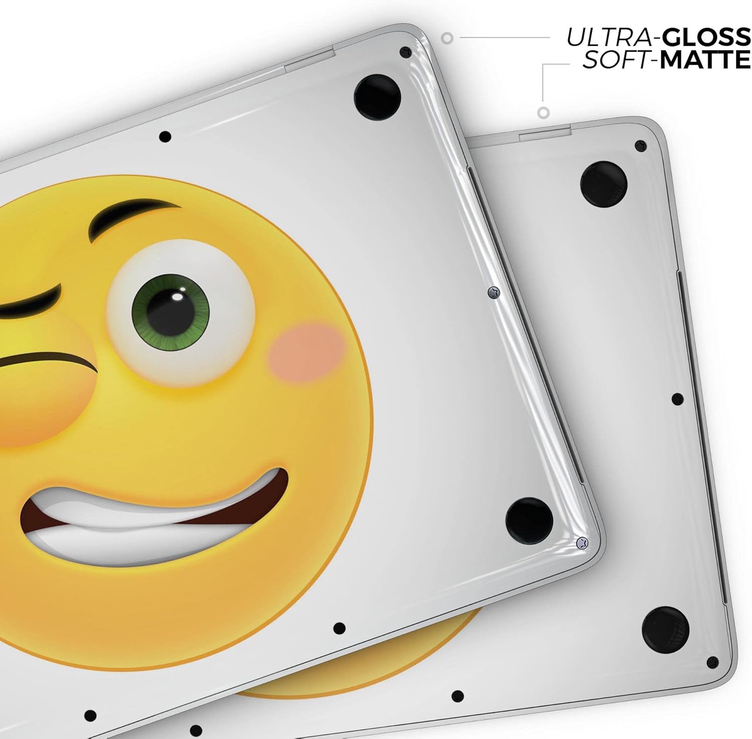 DesignSkinz - Smiley Wink V2 Friendly Emoticons - Full-Body Wrap Protective Decal Skin Kit Compatible with MacBook 16" Pro M1 (A2485)