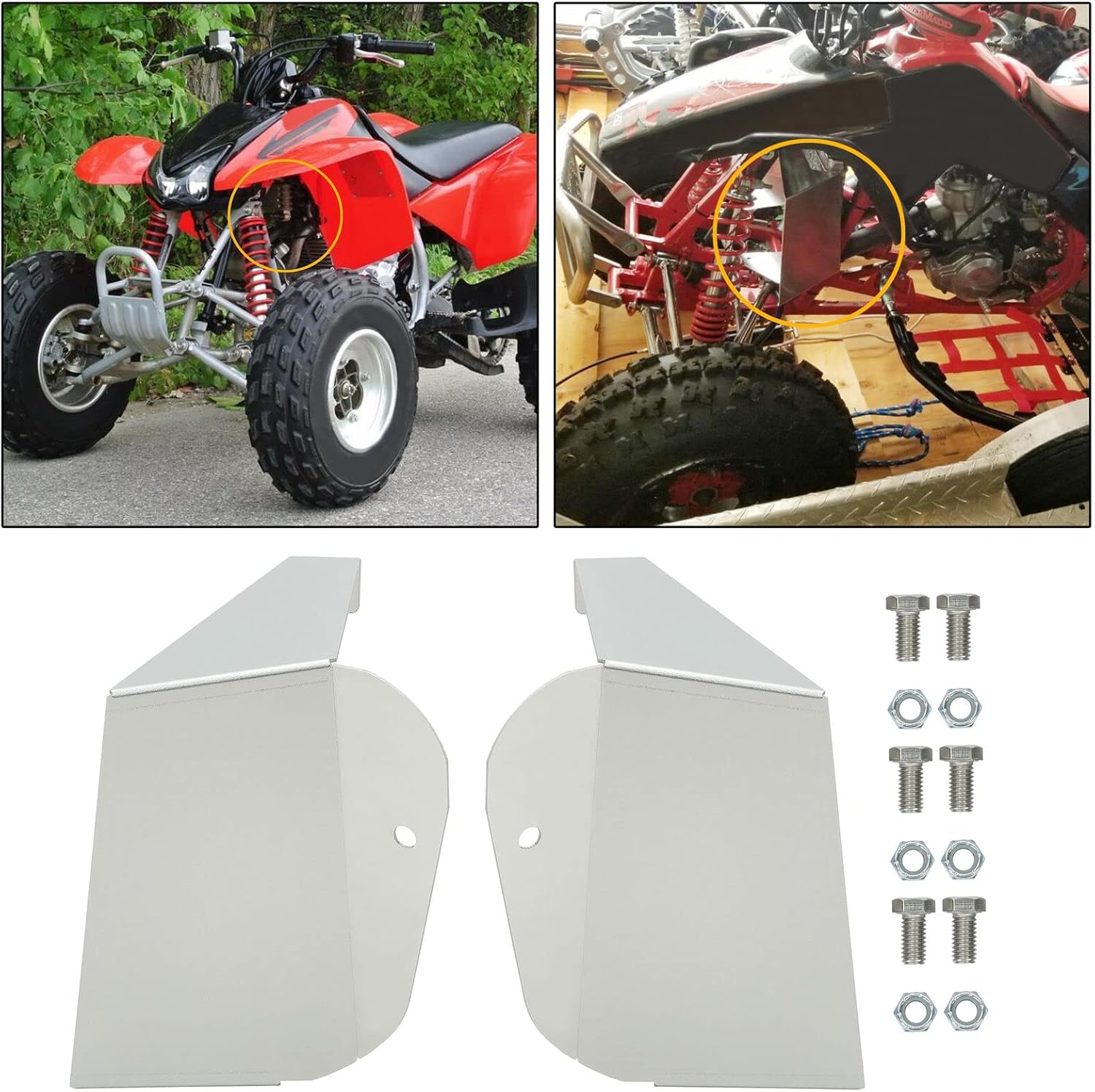 Air Shrouds For Honda Trx400Ex & Trx400X Radiator Engine Duct Cooler Scoop 93-04