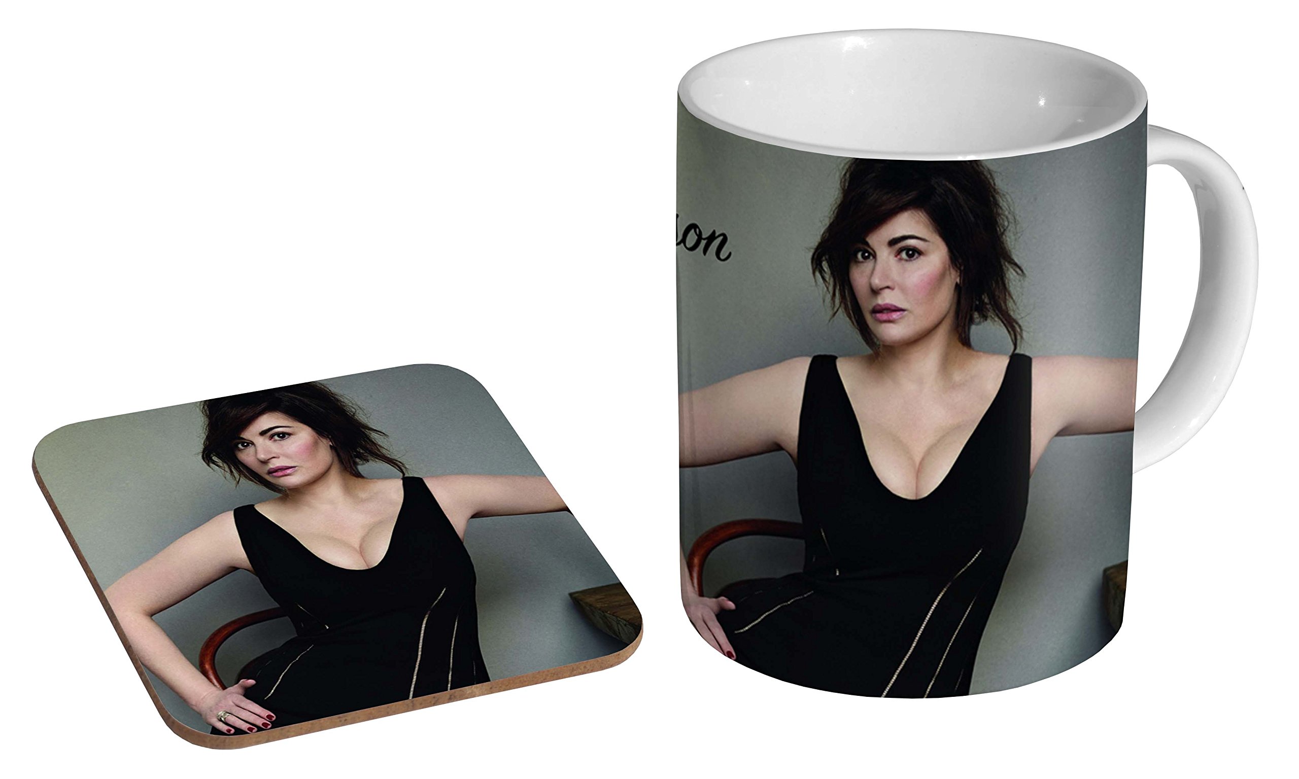 Mugmart White Nigella Lawson Ceramic Coffee Mug + Coaster Gift Set …
