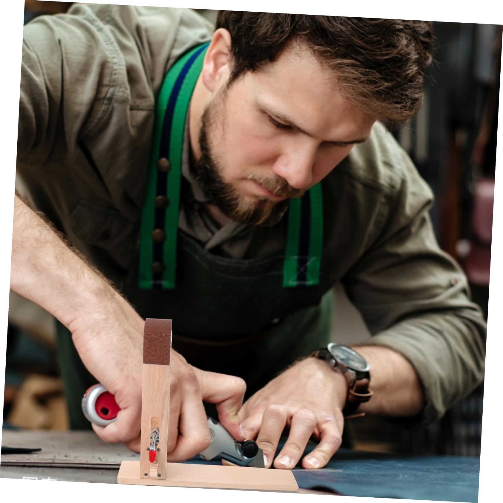SEWACC Pinza de Costura Manual de Madera para Cuero, 1 Juego