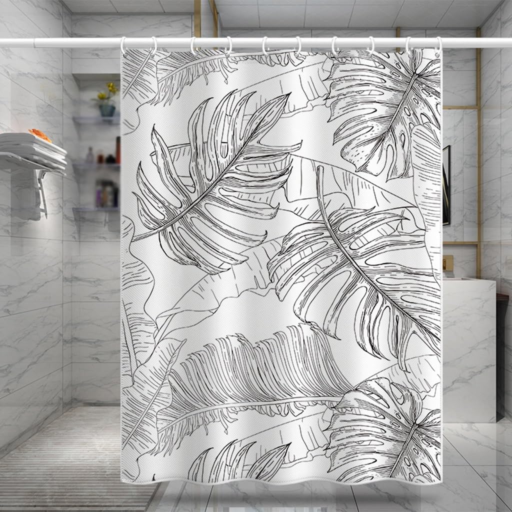 Shower Liner Shower Curtain Bathtub Curtain Hotel Waterproof Partition Curtain Bathroom Shower Curtain Polyester Waterproof Shower Curtain Suitable for Bathroom (Size : W80xH180cm) ()