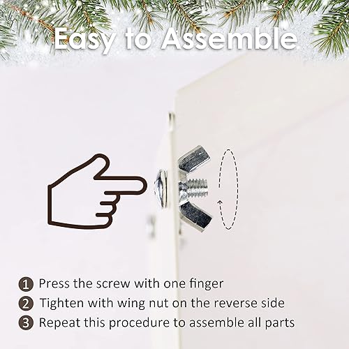 Miniatura 10 de Blissun Anillo de metal para árbol de Navidad, collar de árbol de Navidad con copo de nieve impreso, base de árbol de sauce para decoración de árbol