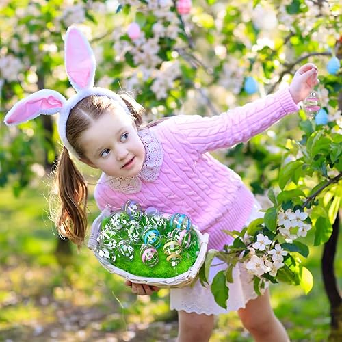 Miniatura 6 de 18 adornos de cristal para huevos de Pascua colgantes huevos de Pascua pintados a mano huevos de Pascua pastel para árbol de primavera con cuerda