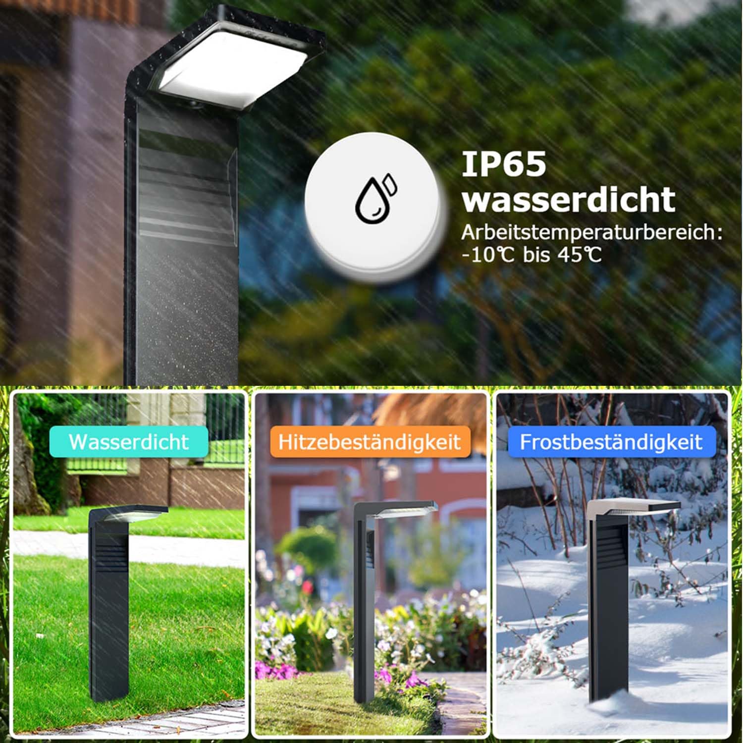 OUSFOT Solarlampen für Außen Garten 6 Stück 32 LED Wegeleuchten Außen Mit 2 Farbtemperaturen IP65 Wasserdicht Garten Solarleuchten für Außen Boden Pfad Abordage