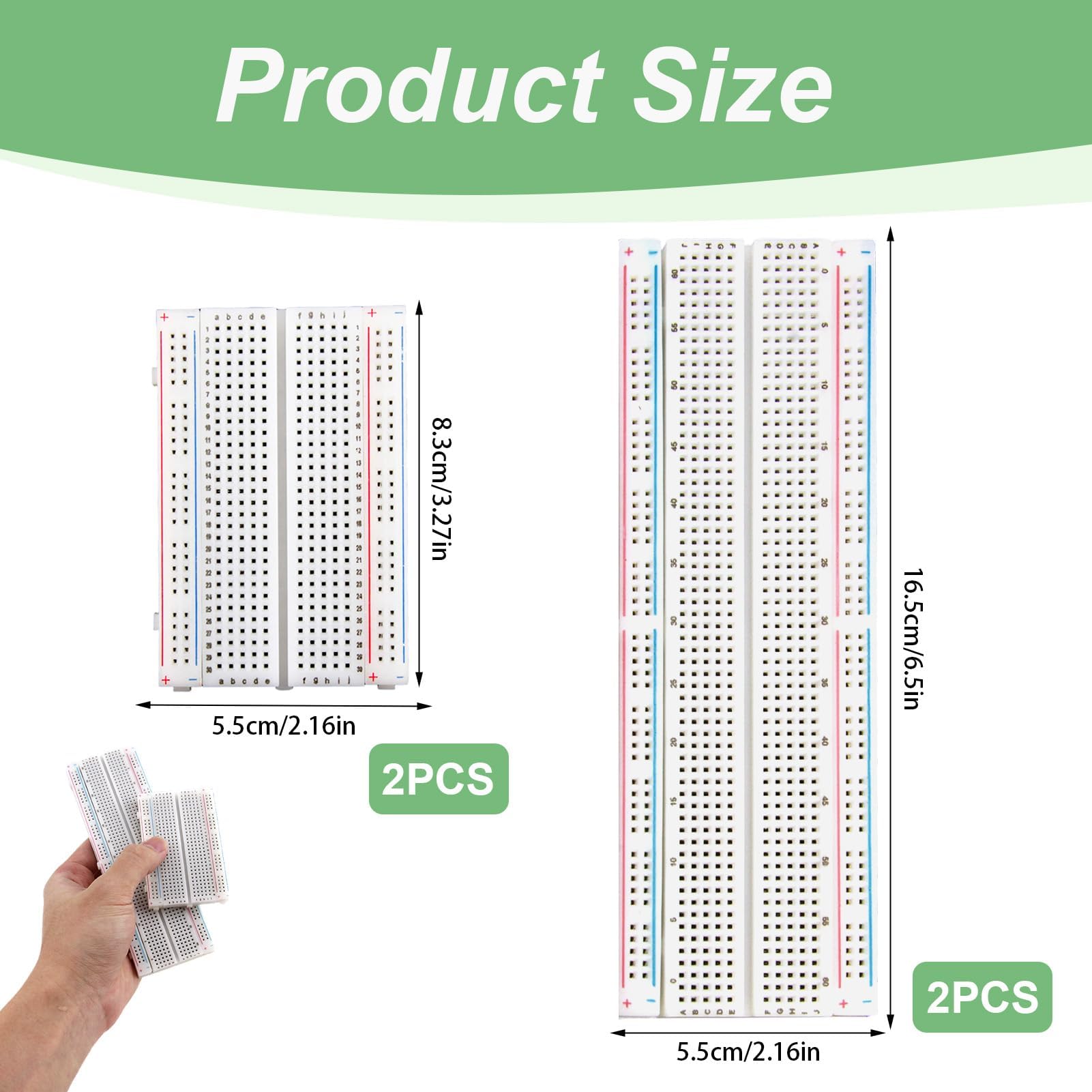 Set di 4 breadboard, kit di prototipi di circuiti PCB, senza saldatura, 2x830 punti e 2x400 punti, compatibile con progetti fai da te Arduino, Raspberry Pi 2/3/4/5, distribuzione Proto Shield - Blocch