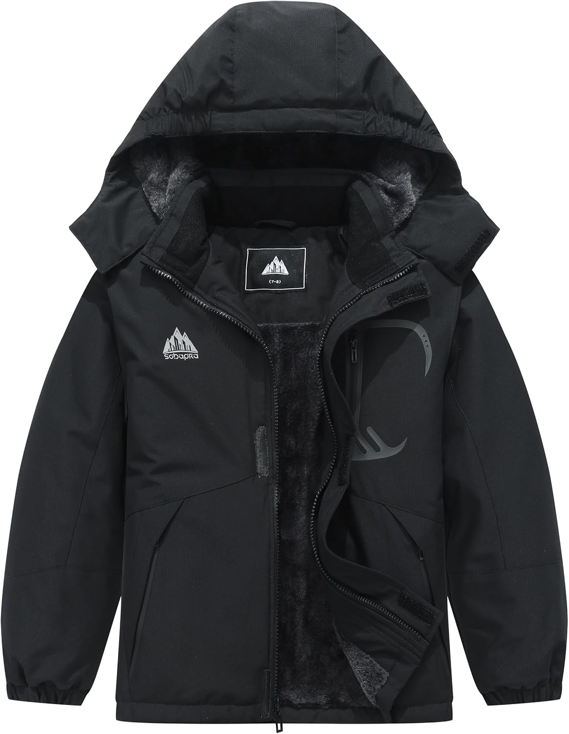 Kids Waterproof Ski Jacket Warm Winter Coat Boys and Girls Fleece Lined Hooded Rain Jacket