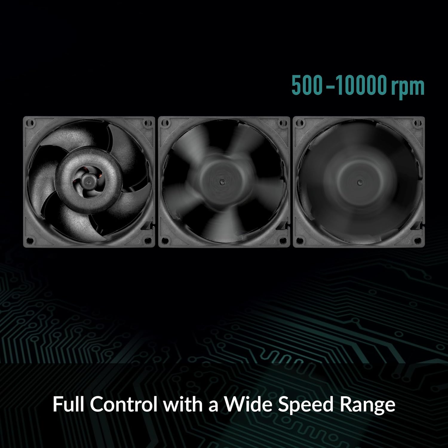 ARCTIC S8038-10K (4 Pieces) - Fan, 80x80x38 mm, 500-10000 RPM, PWM Regulated, 4-pin Connector, 12 V DC, Black