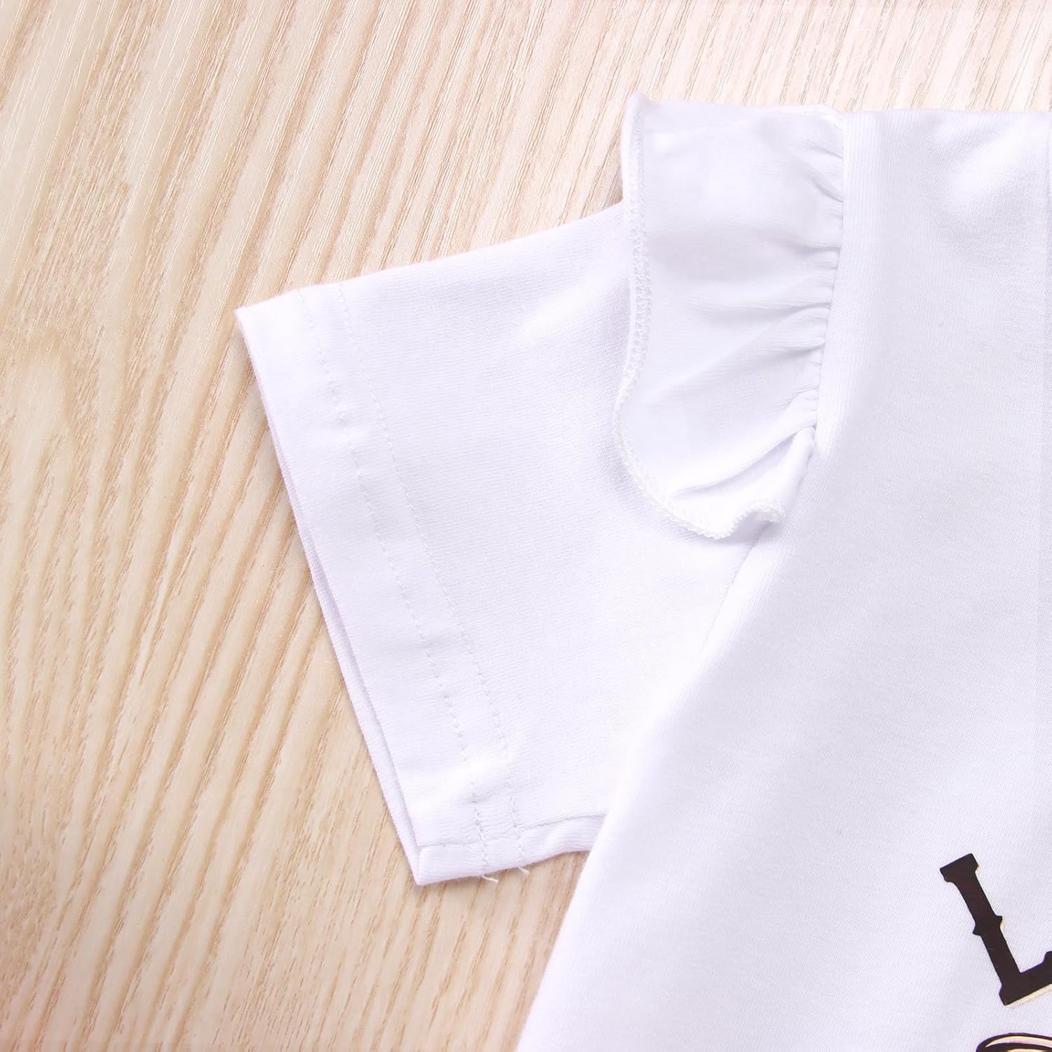 CM C&M WODRO Toddler Baby Girl Bell Bottom Outfits Western Cowgirl Flying Sleeve T Shirt + Boho Flared Bell Bottom Pants - Image 3