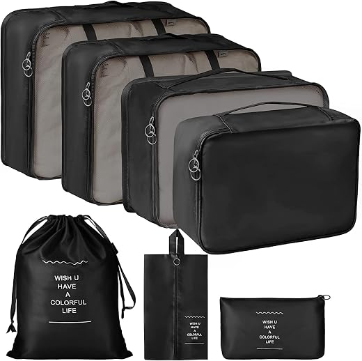 TS WITH TECHSUN Travel Organizer 7 in 1 Travel Laundry Cosmetics Luggage Packing Organizers Set Makeup Bags Organizer Pack...