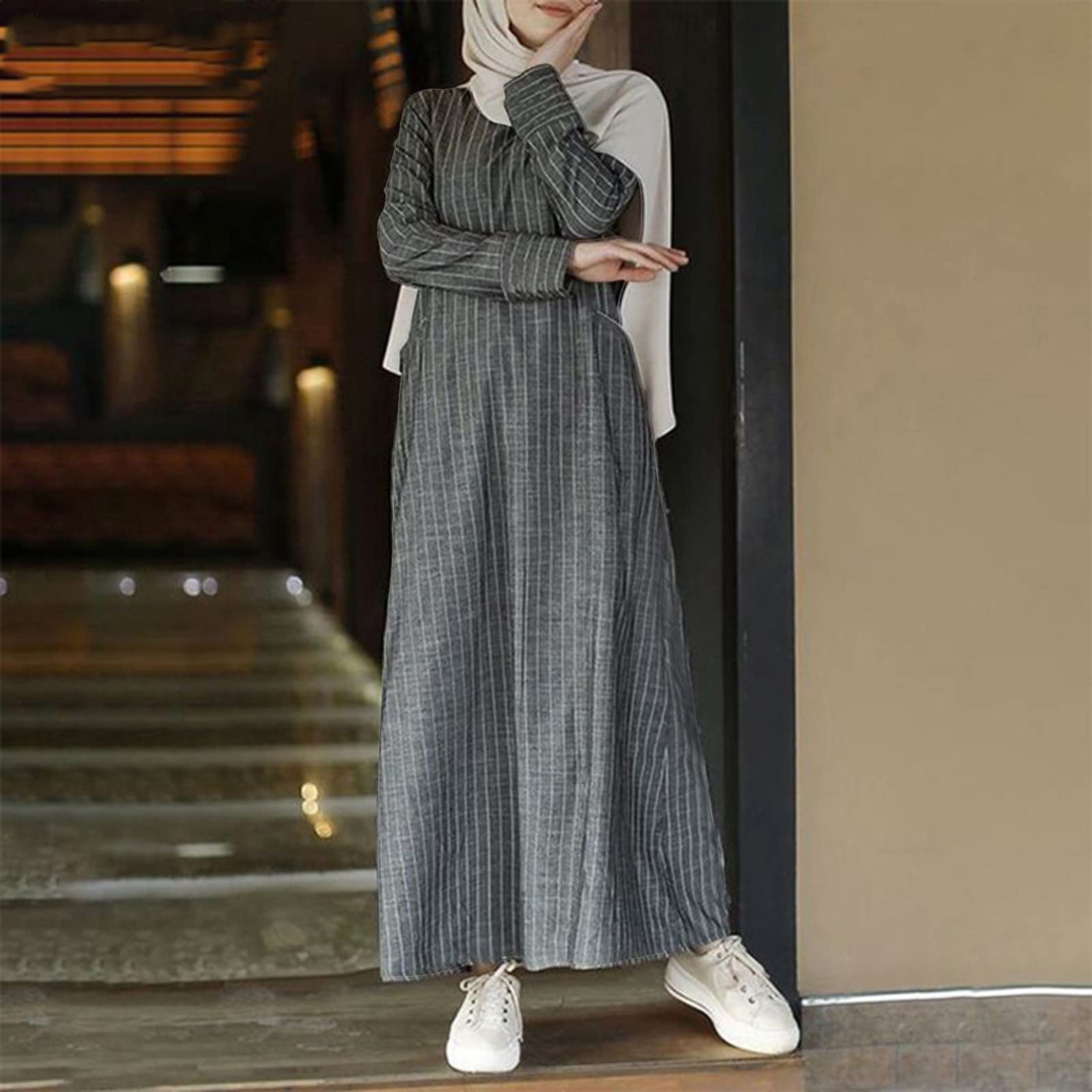 Muzułmańska sukienka Abaya dla kobiet modlitwa islamski kaftan pełna długość hidżab dubaj maxi