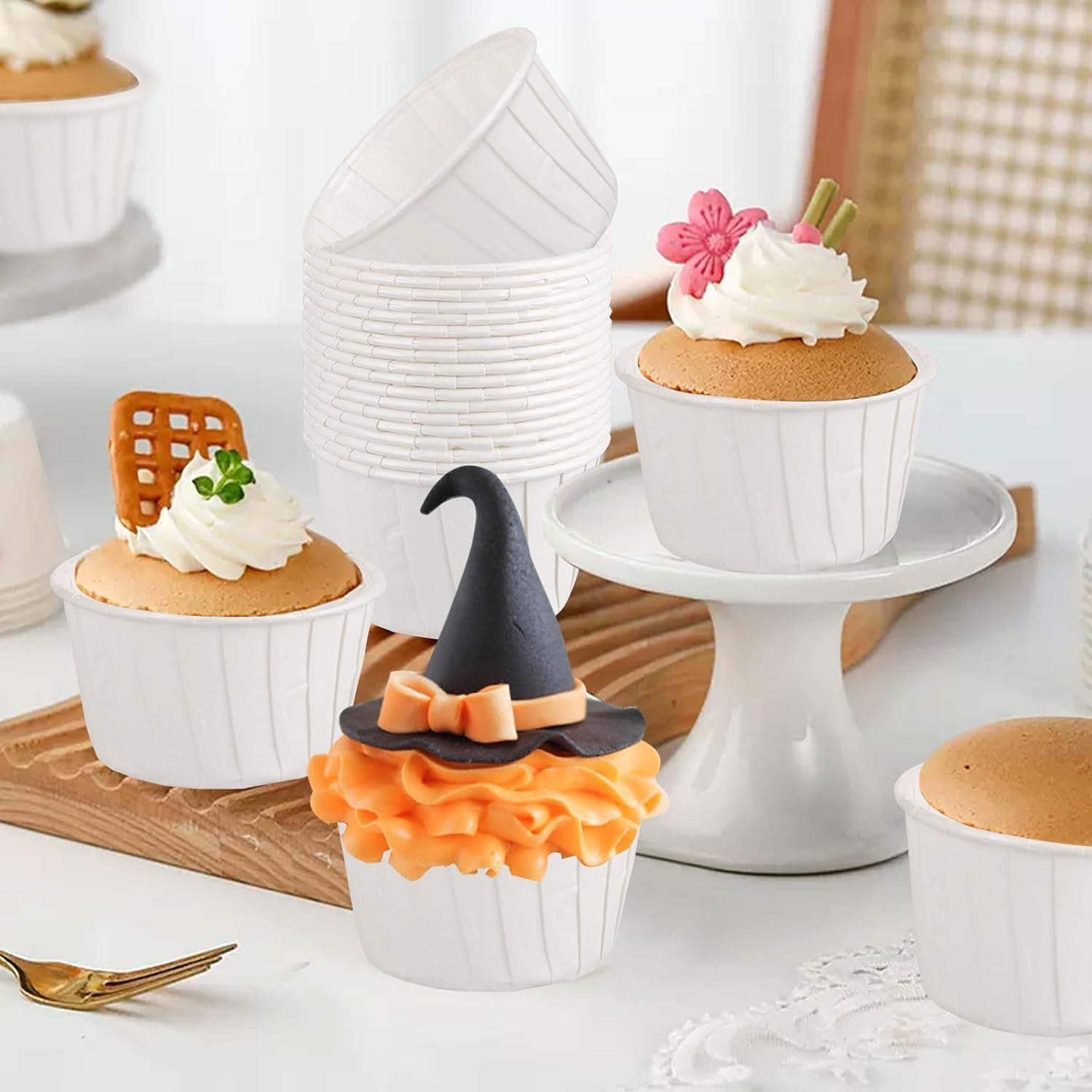 Lot de 150 moules jetables en papier sulfurisé pour muffins et gâteaux
